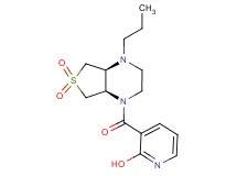3-{[(4aS*,7aR*)-6,6-dioxido-4-propylhexahydrothieno[3,4-b]pyrazin-1(2H)-yl]carbonyl}-2-pyridinol