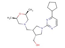 ((3R*,4R*)-1-(4-cyclopentylpyrimidin-2-yl)-4-{[(2R*,6S*)-2,6-dimethylmorpholin-4-yl]methyl}pyrrolidin-3-yl)methanol