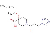 4-(4-methylphenoxy)-1-[3-(1H-1,2,4-triazol-1-yl)propanoyl]piperidine-4-carboxylic acid