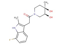 (3S*,4R*)-1-[(7-fluoro-2-methyl-1H-indol-3-yl)acetyl]-4-methylpiperidine-3,4-diol