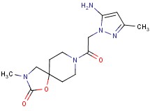 8-[(5-amino-3-methyl-1H-pyrazol-1-yl)acetyl]-3-methyl-1-oxa-3,8-diazaspiro[4.5]decan-2-one