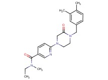 6-[4-(3,4-dimethylbenzyl)-3-oxo-1-piperazinyl]-N-ethyl-N-methylnicotinamide