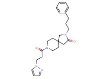 2-(3-phenylpropyl)-8-[3-(1H-pyrazol-1-yl)propanoyl]-2,8-diazaspiro[4.5]decan-3-one