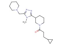 1-(3-cyclopropylpropanoyl)-3-[4-methyl-5-(piperidin-1-ylmethyl)-4H-1,2,4-triazol-3-yl]piperidine