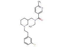 N-ethyl-N-({1-[2-(3-fluorophenyl)ethyl]-3-piperidinyl}methyl)-6-methylnicotinamide