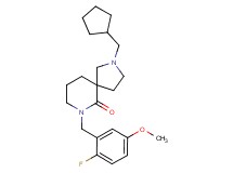 2-(cyclopentylmethyl)-7-(2-fluoro-5-methoxybenzyl)-2,7-diazaspiro[4.5]decan-6-one