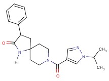 8-[(1-isopropyl-1H-pyrazol-4-yl)carbonyl]-3-phenyl-1,8-diazaspiro[4.5]decan-2-one