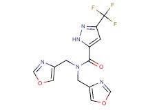 N,N-bis(1,3-oxazol-4-ylmethyl)-3-(trifluoromethyl)-1H-pyrazole-5-carboxamide