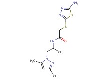 2-[(5-amino-1,3,4-thiadiazol-2-yl)thio]-N-[2-(3,5-dimethyl-1H-pyrazol-1-yl)-1-methylethyl]acetamide