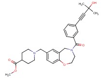 methyl 1-({4-[3-(3-hydroxy-3-methyl-1-butyn-1-yl)benzoyl]-2,3,4,5-tetrahydro-1,4-benzoxazepin-7-yl}methyl)-4-piperidinecarboxylate