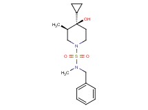 (3R*,4R*)-N-benzyl-4-cyclopropyl-4-hydroxy-N,3-dimethyl-1-piperidinesulfonamide