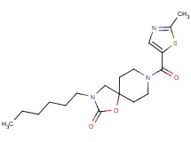 3-hexyl-8-[(2-methyl-1,3-thiazol-5-yl)carbonyl]-1-oxa-3,8-diazaspiro[4.5]decan-2-one