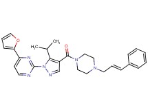 4-(2-furyl)-2-[5-isopropyl-4-({4-[(2E)-3-phenyl-2-propen-1-yl]-1-piperazinyl}carbonyl)-1H-pyrazol-1-yl]pyrimidine