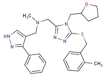 N-methyl-1-[5-[(2-methylbenzyl)thio]-4-(tetrahydro-2-furanylmethyl)-4H-1,2,4-triazol-3-yl]-N-[(3-phenyl-1H-pyrazol-4-yl)methyl]methanamine