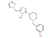 3-({3-[4-methyl-5-(1H-pyrazol-1-ylmethyl)-4H-1,2,4-triazol-3-yl]piperidin-1-yl}methyl)phenol
