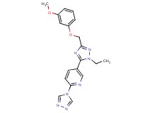 5-{1-ethyl-3-[(3-methoxyphenoxy)methyl]-1H-1,2,4-triazol-5-yl}-2-(4H-1,2,4-triazol-4-yl)pyridine