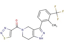 3-[2-methyl-3-(trifluoromethyl)phenyl]-5-(1,2,3-thiadiazol-4-ylcarbonyl)-4,5,6,7-tetrahydro-1H-pyrazolo[4,3-c]pyridine