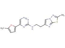 5-(5-methyl-2-furyl)-N-[2-(2-methylimidazo[2,1-b][1,3,4]thiadiazol-6-yl)ethyl]-1,2,4-triazin-3-amine