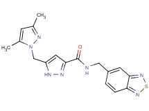 N-(2,1,3-benzothiadiazol-5-ylmethyl)-5-[(3,5-dimethyl-1H-pyrazol-1-yl)methyl]-1H-pyrazole-3-carboxamide
