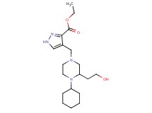 ethyl 4-{[4-cyclohexyl-3-(2-hydroxyethyl)-1-piperazinyl]methyl}-1H-pyrazole-3-carboxylate