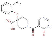 4-(2-methylphenoxy)-1-[(6-oxo-1,6-dihydropyrimidin-5-yl)carbonyl]piperidine-4-carboxylic acid