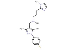N-{[1-(4-fluorophenyl)-3,5-dimethyl-1H-pyrazol-4-yl]methyl}-N-methyl-3-(1-methyl-1H-imidazol-2-yl)propan-1-amine
