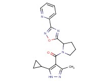 2-(5-{1-[(5-cyclopropyl-3-methyl-1H-pyrazol-4-yl)carbonyl]-2-pyrrolidinyl}-1,2,4-oxadiazol-3-yl)pyridine