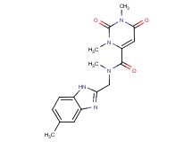 N,1,3-trimethyl-N-[(5-methyl-1H-benzimidazol-2-yl)methyl]-2,6-dioxo-1,2,3,6-tetrahydro-4-pyrimidinecarboxamide
