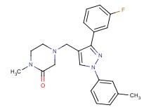 4-{[3-(3-fluorophenyl)-1-(3-methylphenyl)-1H-pyrazol-4-yl]methyl}-1-methyl-2-piperazinone