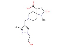8-{[1-(2-hydroxyethyl)-3-methyl-1H-pyrazol-4-yl]methyl}-1-methyl-2-oxo-1,8-diazaspiro[4.5]decane-4-carboxylic acid