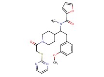 N-(2-(3-methoxyphenyl)-1-{1-[(2-pyrimidinylthio)acetyl]-4-piperidinyl}ethyl)-N-methyl-2-furamide