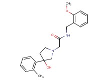 2-[3-hydroxy-3-(2-methylphenyl)pyrrolidin-1-yl]-N-(2-methoxybenzyl)acetamide