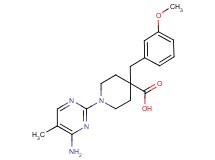 1-(4-amino-5-methylpyrimidin-2-yl)-4-(3-methoxybenzyl)piperidine-4-carboxylic acid