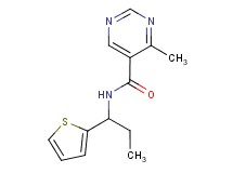 4-methyl-N-[1-(2-thienyl)propyl]pyrimidine-5-carboxamide
