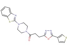 2-(4-{3-[5-(3-thienyl)-1,3,4-oxadiazol-2-yl]propanoyl}-1-piperazinyl)-1,3-benzothiazole