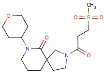 2-[3-(methylsulfonyl)propanoyl]-7-(tetrahydro-2H-pyran-4-yl)-2,7-diazaspiro[4.5]decan-6-one