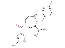 1-[(5-amino-1H-pyrazol-3-yl)carbonyl]-4-(4-fluorobenzyl)-3-isopropyl-1,4-diazepan-5-one