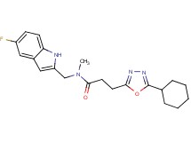 3-(5-cyclohexyl-1,3,4-oxadiazol-2-yl)-N-[(5-fluoro-1H-indol-2-yl)methyl]-N-methylpropanamide
