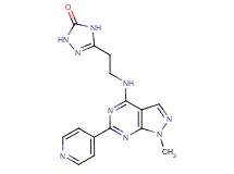 5-{2-[(1-methyl-6-pyridin-4-yl-1H-pyrazolo[3,4-d]pyrimidin-4-yl)amino]ethyl}-2,4-dihydro-3H-1,2,4-triazol-3-one