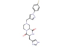 (3S*,9aR*)-8-{[1-(4-fluorophenyl)-1H-pyrazol-4-yl]methyl}-3-(1H-imidazol-4-ylmethyl)tetrahydro-2H-pyrazino[1,2-a]pyrazine-1,4(3H,6H)-dione