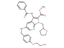 methyl 3-(benzoylamino)-5-{[4-(2-hydroxyethoxy)benzyl]amino}-1-(tetrahydro-2-furanylmethyl)-1H-pyrrolo[2,3-b]pyridine-2-carboxylate