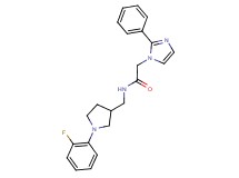 N-{[1-(2-fluorophenyl)-3-pyrrolidinyl]methyl}-2-(2-phenyl-1H-imidazol-1-yl)acetamide