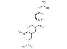 3-[(3R*,4S*)-4-(dimethylamino)-1-(4-isobutylbenzoyl)piperidin-3-yl]propanoic acid