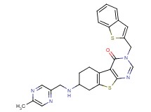 3-(1-benzothien-2-ylmethyl)-7-{[(5-methyl-2-pyrazinyl)methyl]amino}-5,6,7,8-tetrahydro[1]benzothieno[2,3-d]pyrimidin-4(3H)-one