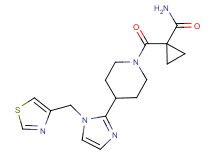 1-({4-[1-(1,3-thiazol-4-ylmethyl)-1H-imidazol-2-yl]-1-piperidinyl}carbonyl)cyclopropanecarboxamide