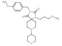 3-(4-methoxybenzyl)-1-(3-methoxypropyl)-8-(tetrahydro-2H-thiopyran-4-yl)-1,3,8-triazaspiro[4.5]decane-2,4-dione