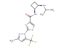 N-[(1S*,2R*)-2-(isopropylamino)cyclobutyl]-2-[3-methyl-5-(trifluoromethyl)-1H-pyrazol-1-yl]-1,3-thiazole-4-carboxamide