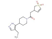 1-[(1,1-dioxido-2,3-dihydro-3-thienyl)acetyl]-4-(4-ethyl-1H-pyrazol-5-yl)piperidine