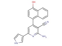2-amino-4-(4-hydroxy-1-naphthyl)-6-(1H-pyrrol-3-yl)nicotinonitrile