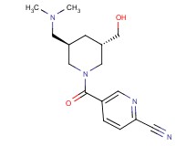 5-{[(3R*,5S*)-3-[(dimethylamino)methyl]-5-(hydroxymethyl)-1-piperidinyl]carbonyl}-2-pyridinecarbonitrile